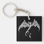 ケルト族トライバル白黒 キーホルダー (正面)