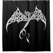 ケルト族トライバル白黒 シャワーカーテン (正面)