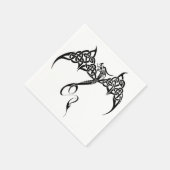 ケルト族トライバル白黒 スタンダードカクテルナプキン (角)