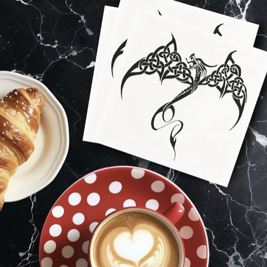 ケルト族トライバル白黒 スタンダードカクテルナプキン