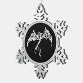 ケルト族トライバル白黒 スノーフレークピューターオーナメント (右)