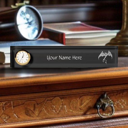 ケルト族トライバル白黒 デスクネームプレート