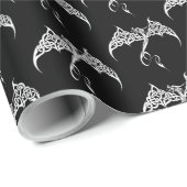 ケルト族トライバル白黒 ラッピングペーパー (ロールコーナー)