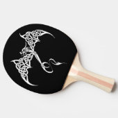 ケルト族トライバル白黒 卓球ラケット (横)