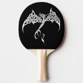 ケルト族トライバル白黒 卓球ラケット (正面)
