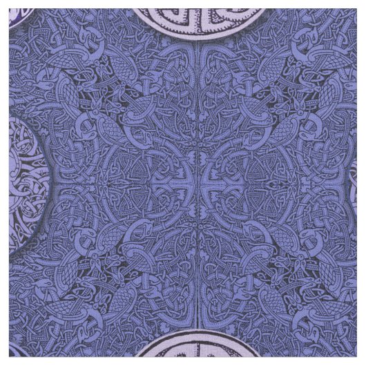 ケルト族犬、馬および鳥 ファブリック (クローズアップ)