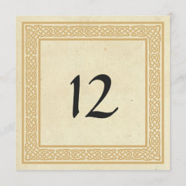 ケルト柄のクラダリング結婚式テーブルナンバー 招待状