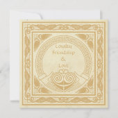 ケルト柄のクラダリング ウェディングテーブルナンバー 招待状 (正面)