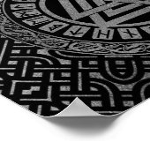 ケルト模様の銀色の金属のバルクナット記号 ポスター (角)