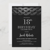 ケルト模様の18歳の誕生日パーティー 招待状 (正面)