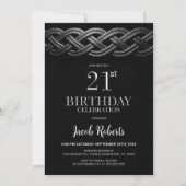 ケルト模様の21歳の誕生日パーティー 招待状 (正面)