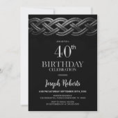 ケルト模様の40歳の誕生日パーティー 招待状 (正面)
