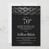 ケルト模様の70歳の誕生日パーティー 招待状 (正面)