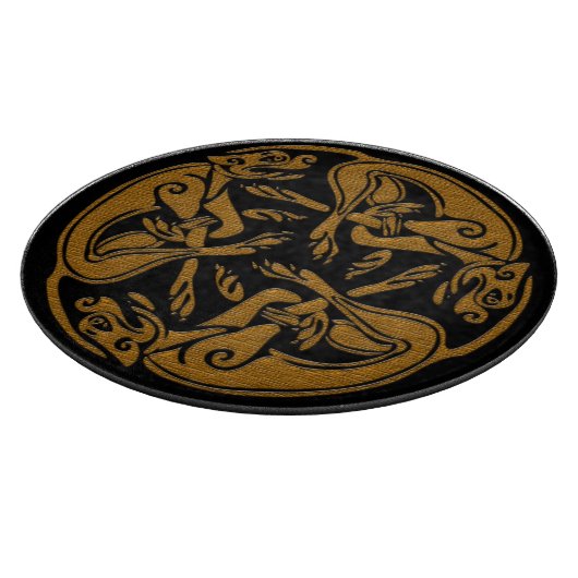 ケルト犬伝統的オーナメント木製ルック カッティングボード (角)