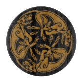 ケルト犬伝統的オーナメント木製ルック カッティングボード (正面)