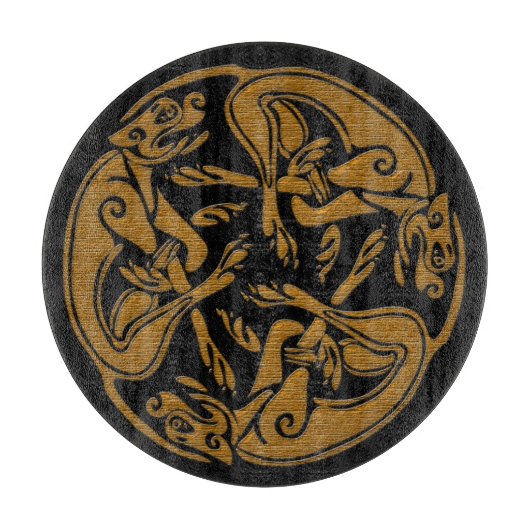 ケルト犬伝統的オーナメント木製ルック カッティングボード (正面)