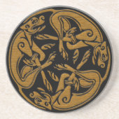 ケルト犬伝統的オーナメント木製ルック コースター (正面)