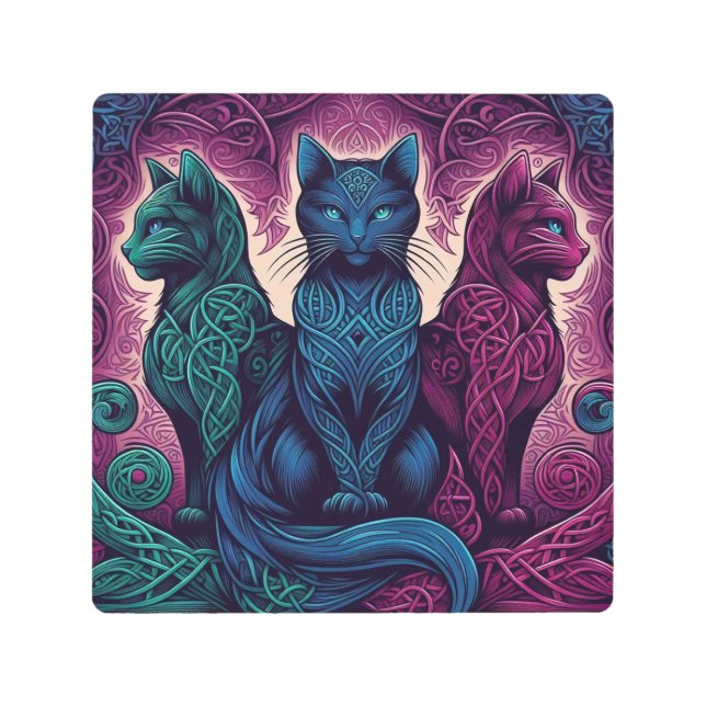 ケルト猫3 メタルプリント (正面)