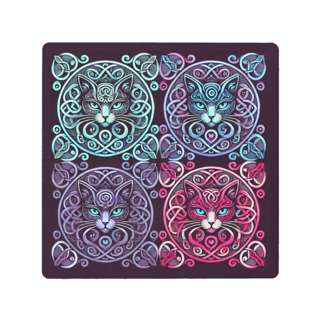 ケルト猫4 メタルプリント (正面)