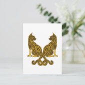 ケルト猫6金ゴールド ポストカード (スタンド正面)