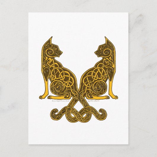 ケルト猫6金ゴールド ポストカード (正面)