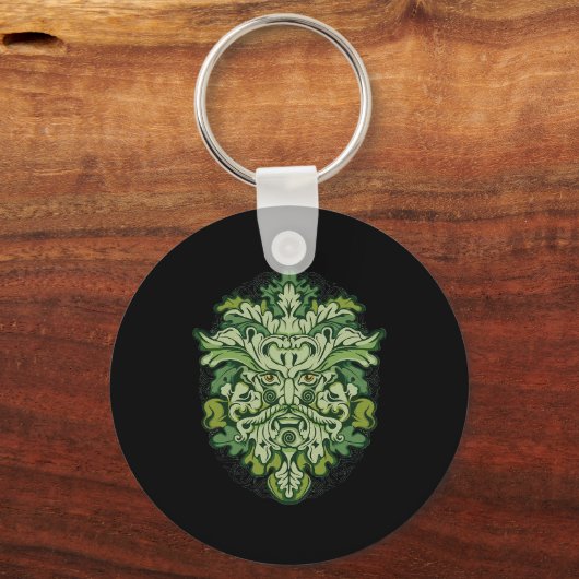ケルト異教のグリーンアイリッシュスコットランド神話の神 キーホルダー (正面)