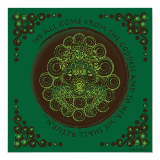 ケルト異教の的豊饒の女神 ポスター (正面)