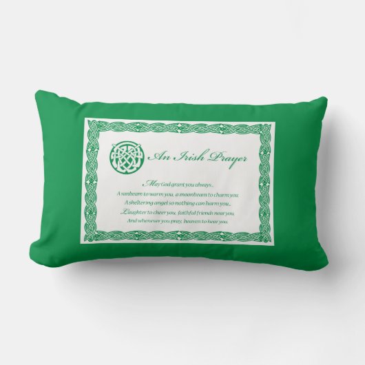 ケルト祈りの言葉セントパトリックの日 ランバークッション (正面)