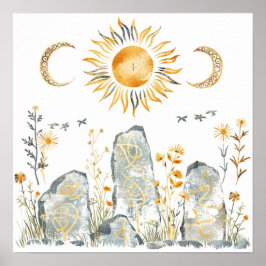 ケルト神話と太陽のシンボルLitha ポスター