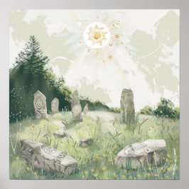 ケルト神話と太陽のシンボルLitha ポスター