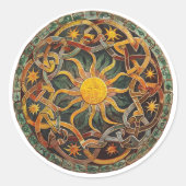 ケルト神話と太陽のシンボルLitha ラウンドシール (正面)