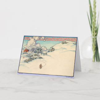 ケルト系アイリッシュクリスマスカード冬うさぎ シーズンカード