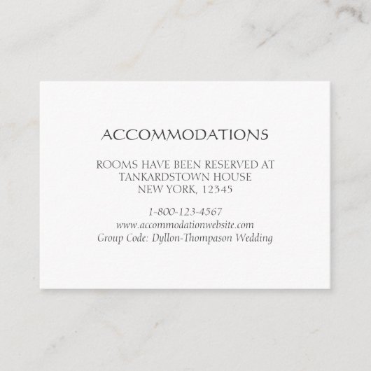 ケルト系アイリッシュスワンラブノット結婚ズ宿泊施設 エンクロージャーカード (正面)