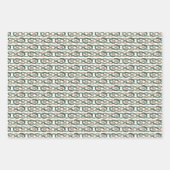 ケルト系アイリッシュノットグリーンブラウンベージュ ラッピングペーパーシート (正面)