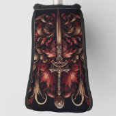 ケルト系スコティッシュレッド&ブロンズ剣 ゴルフヘッドカバー (回転90)