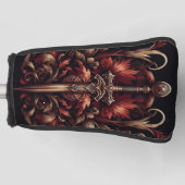 ケルト系スコティッシュレッド&ブロンズ剣 ゴルフヘッドカバー (正面)