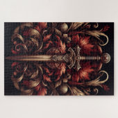 ケルト系スコティッシュレッド&ブロンズ剣 ジグソーパズル (横)