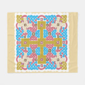 ケルト系ドネガル フリースブランケット (正面(横))