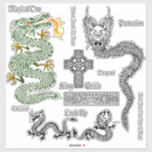 ケルト系ドラゴンズヴィンテージ澄んビニル シール (シート)