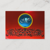 ケルト系ドラゴンモノグラムルビー赤ブルーサファイア 名刺 (裏面)