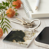 ケルト系ブラックウルフ キーホルダー (正面右)