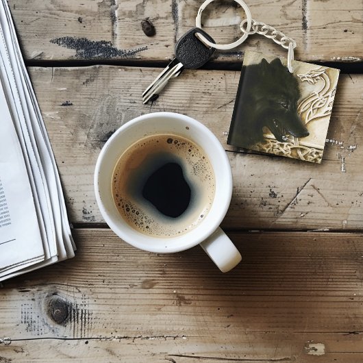 ケルト系ブラックウルフ キーホルダー