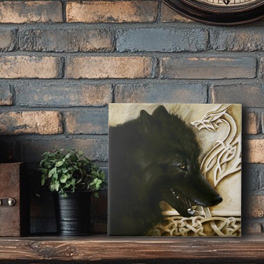ケルト系ブラックウルフ タイル