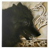 ケルト系ブラックウルフ タイル (正面)