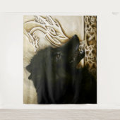 ケルト系ブラックウルフ タペストリー (正面)