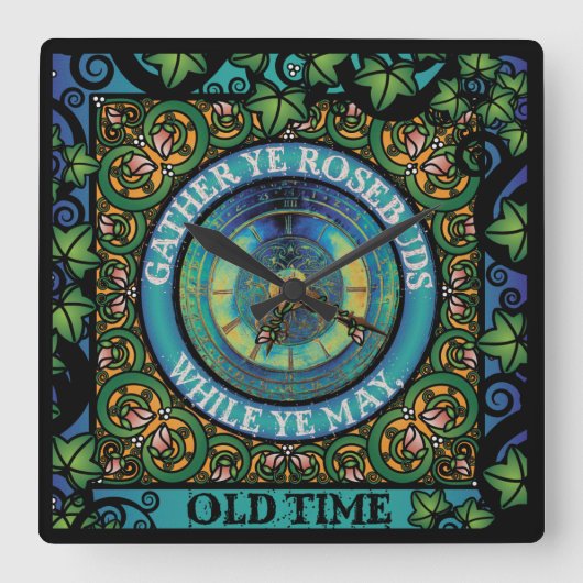 ケルト系無常 スクエア壁時計 (正面)