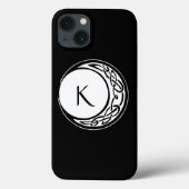 ケルト紋様 月 サークル モノグラム 黒 白 Case-Mate iPhoneケース (裏面)