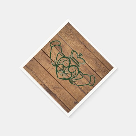 ケルト素朴クカダグ木のテクスチャ スタンダードカクテルナプキン (角)