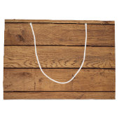 ケルト素朴クカダグ木のテクスチャ ラージペーパーバッグ (裏面)