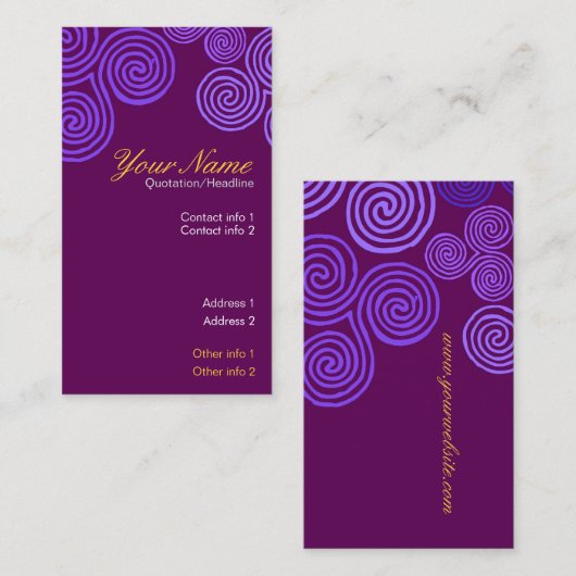 ケルト紫スワール名刺 名刺 (正面/裏面)